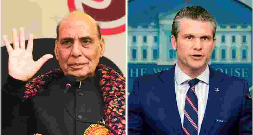 Defence Minister Rajnath Singh and US Secretary of Defence Pete Hegseth. File photos. Defence Minister Rajnath Singh and US Secretary of Defence Pete Hegseth. File photos.