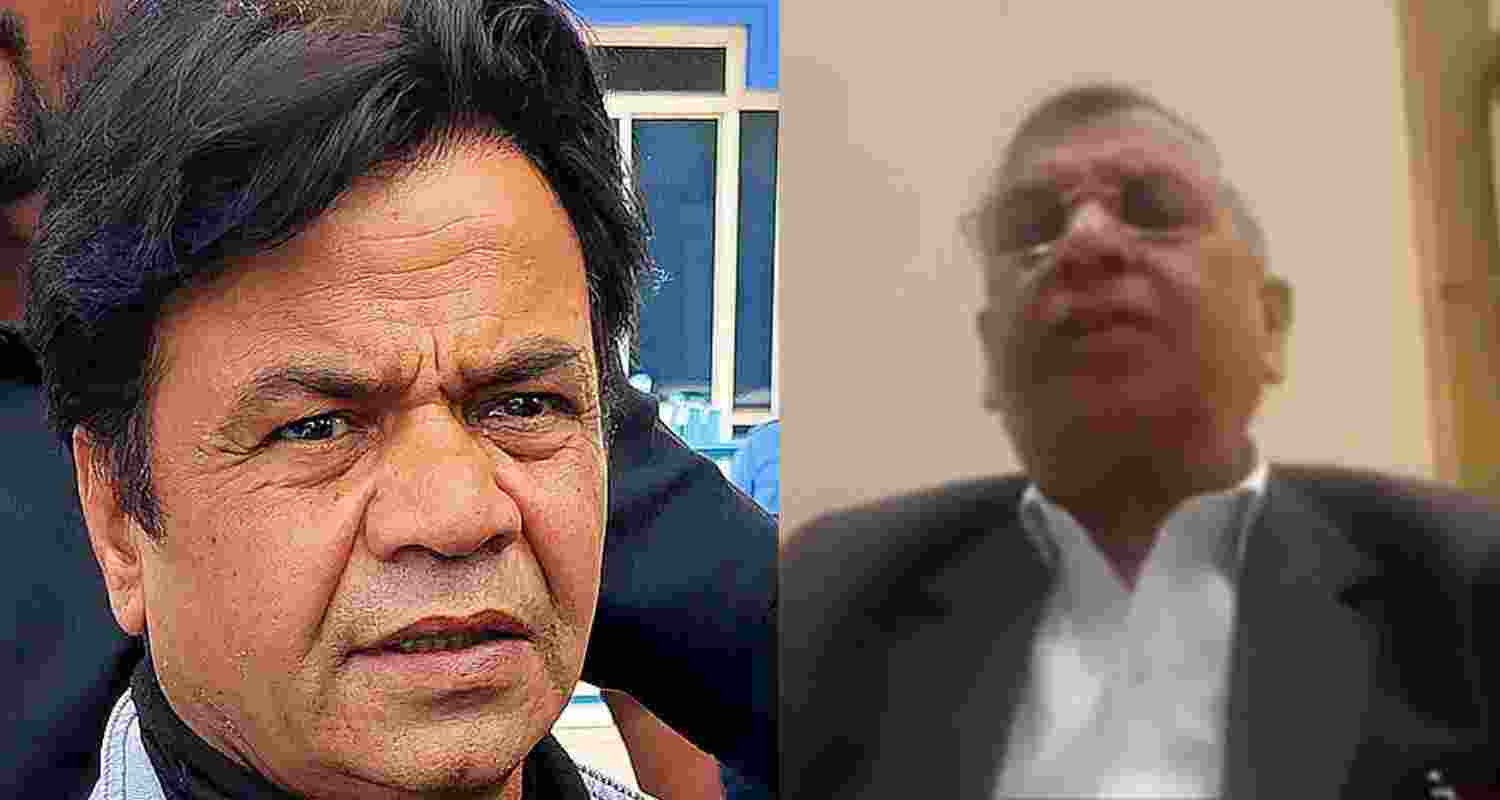 Actor Rajpal Yadav (left), Madhav Gopal Agrawal. Actor Rajpal Yadav (left), Madhav Gopal Agrawal.