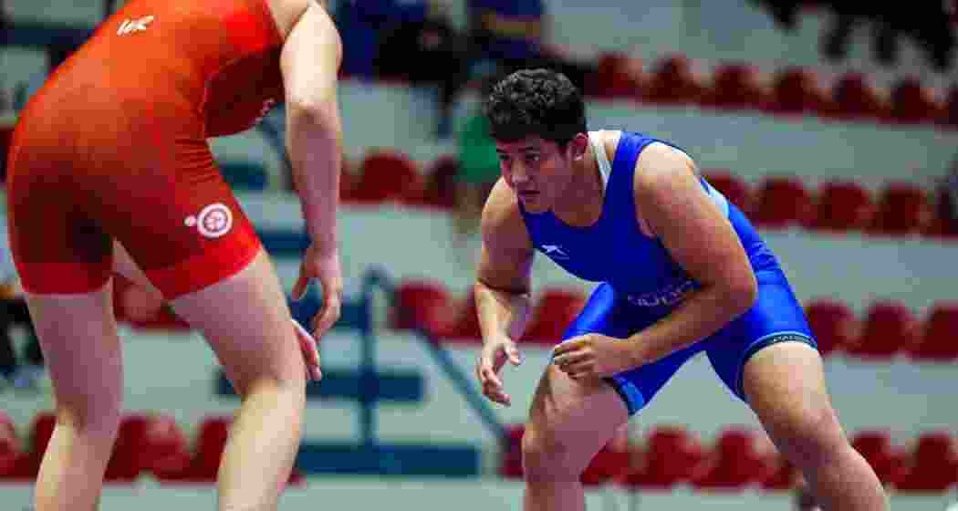Reetika Hooda in action at the Asian Wrestling Championships 2025. Reetika Hooda in action at the Asian Wrestling Championships 2025.