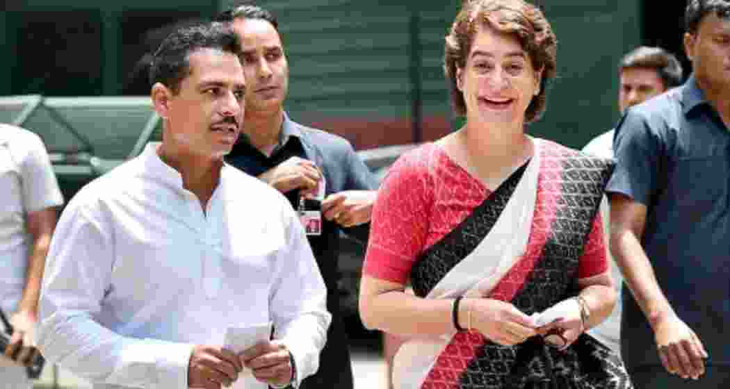 Congress leader Priyanka Gandhi Vadra and her husband Robert Vadra. (File photo) Congress leader Priyanka Gandhi Vadra and her husband Robert Vadra. (File photo)