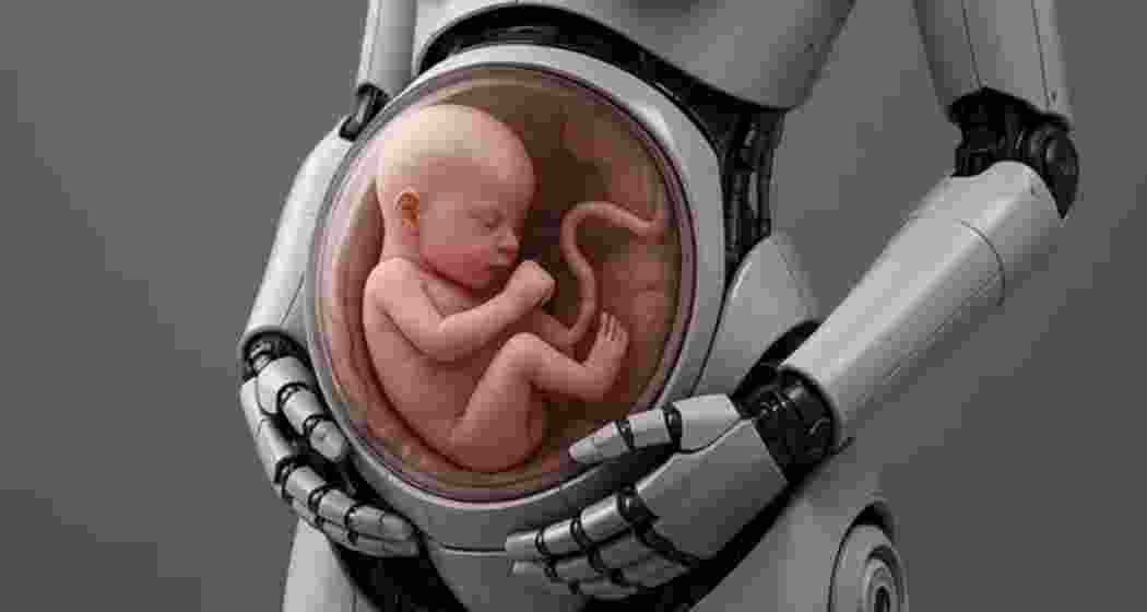 A prototype humanoid torso housing an artificial womb, part of China’s gestation robot project. A prototype humanoid torso housing an artificial womb, part of China’s gestation robot project.