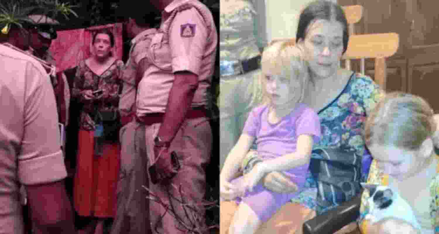 Russian woman lives In cave with 2 daughters in Karnataka Russian woman lives In cave with 2 daughters in Karnataka