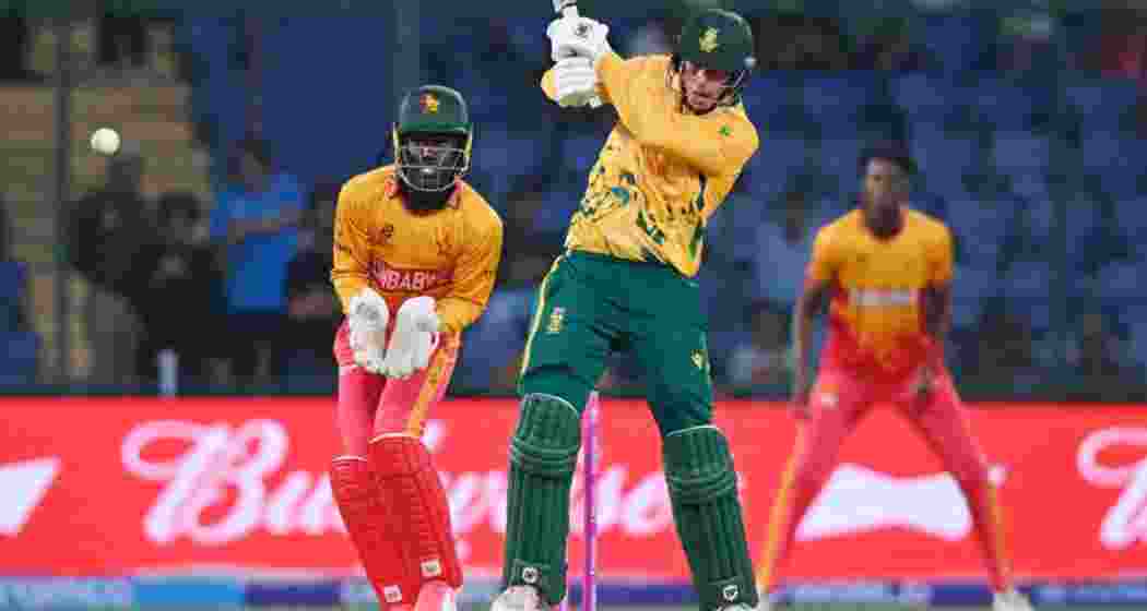 in action during South Africa’s T20 World Cup match against Zimbabwe, contributing with both bat and ball as the Proteas secured a five-wicket win. in action during South Africa’s T20 World Cup match against Zimbabwe, contributing with both bat and ball as the Proteas secured a five-wicket win.
