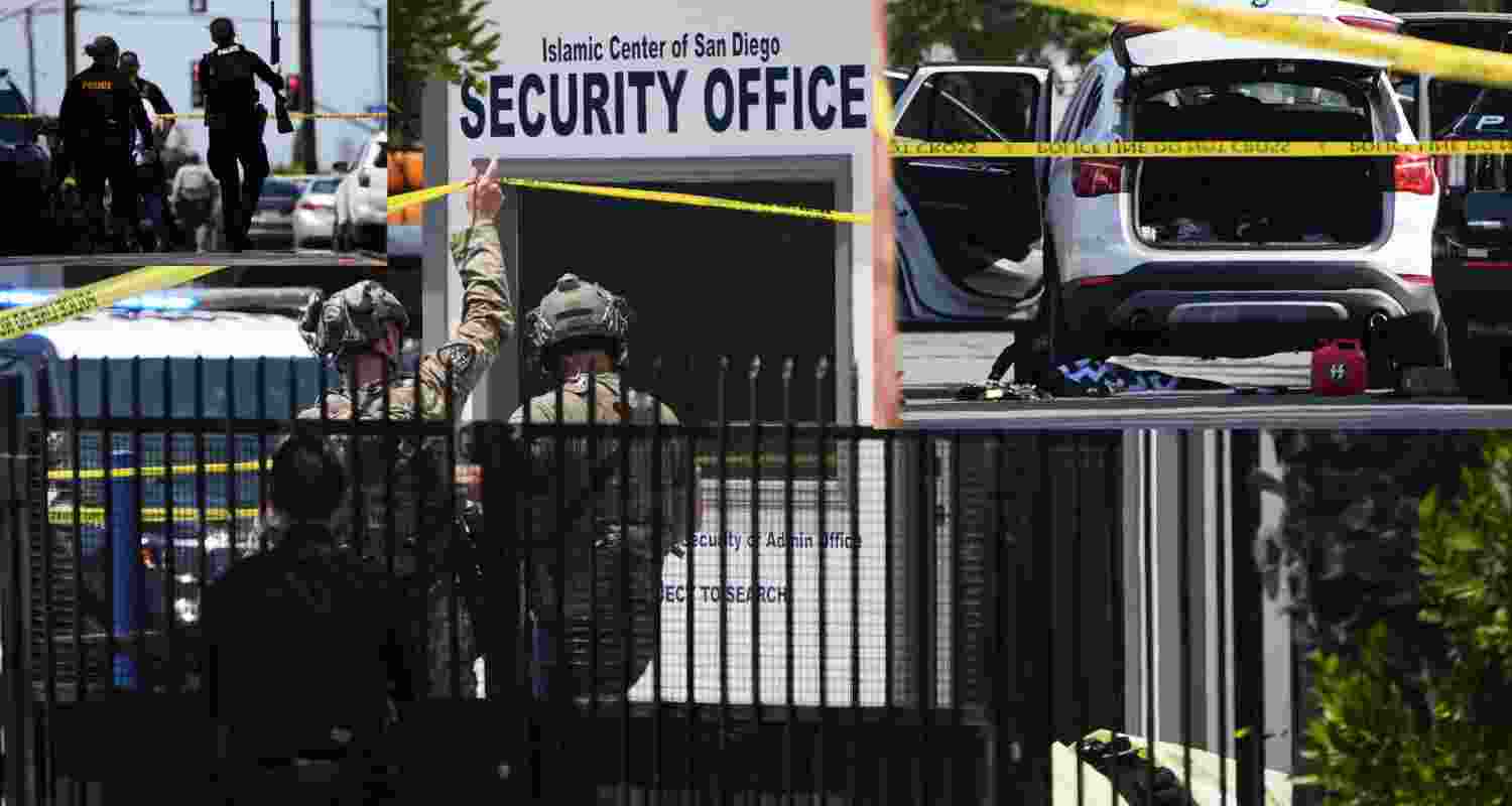Three killed in a shooting at a San Diego mosque as police investigate the attack by two teens as a hate crime before they died by suicide. Three killed in a shooting at a San Diego mosque as police investigate the attack by two teens as a hate crime before they died by suicide.