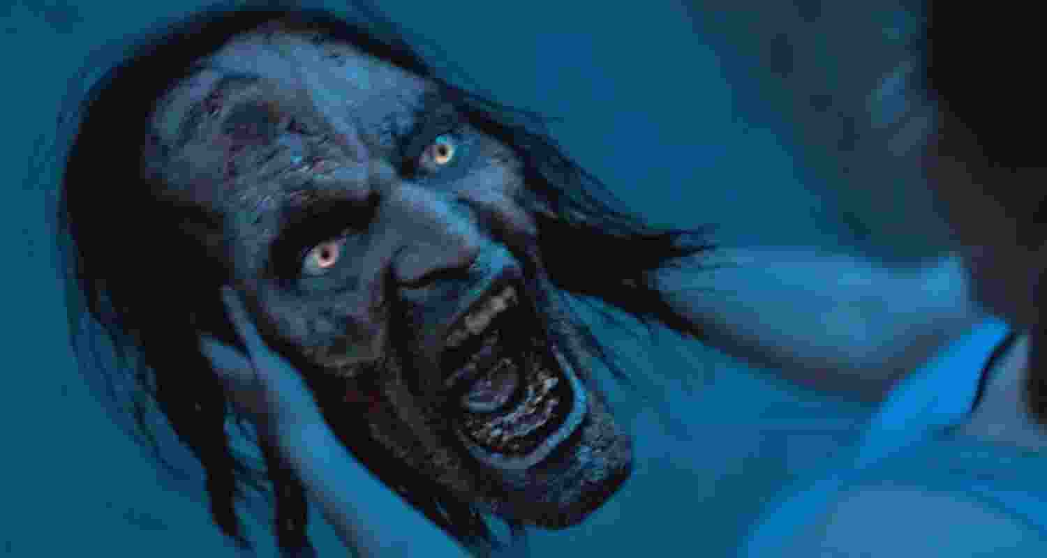 A shot of the Stree 2 Villain 'Sarkata.' A shot of the Stree 2 Villain 'Sarkata.'