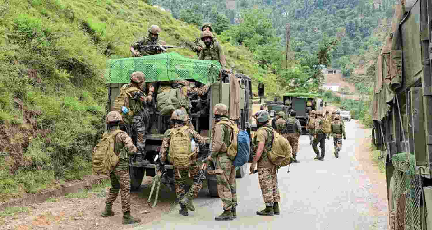 Security forces carry out a combing operation in the dense forests of Rajouri district as Operation Sheruwali continues. Security forces carry out a combing operation in the dense forests of Rajouri district as Operation Sheruwali continues.
