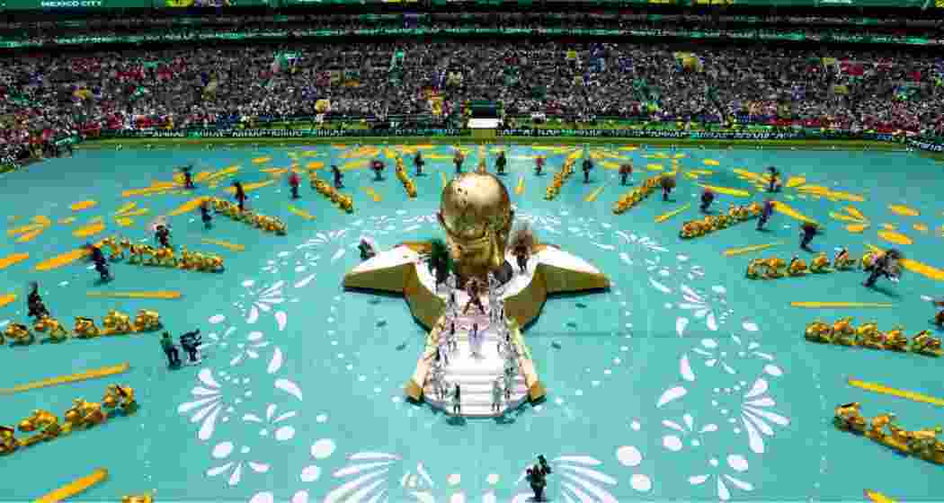 Artistes performing during the opening ceremony of the FIFA World Cup at the Mexico City Stadium in Mexico on Thursday night. Artistes performing during the opening ceremony of the FIFA World Cup at the Mexico City Stadium in Mexico on Thursday night.