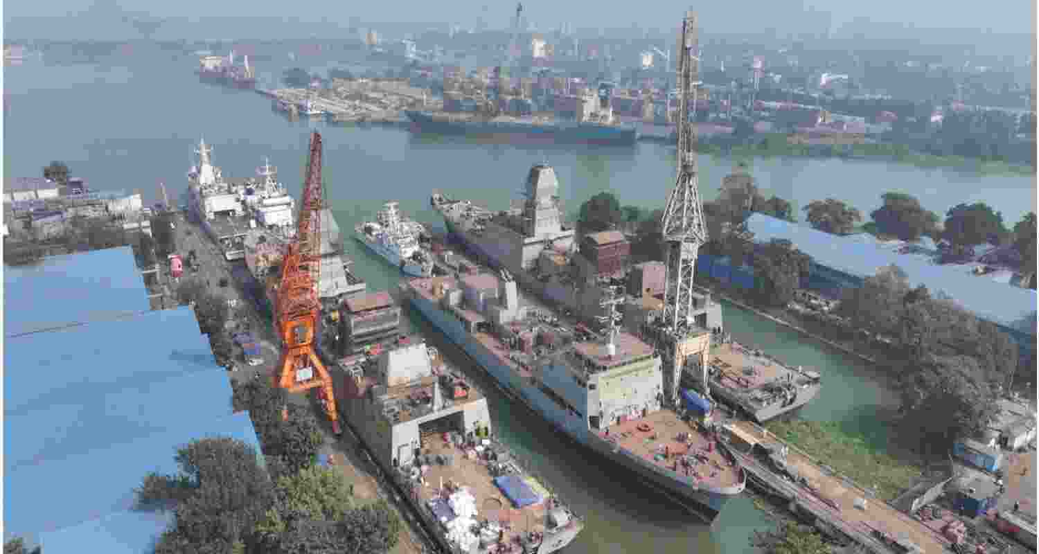 A representative image of a shipyard. A representative image of a shipyard.