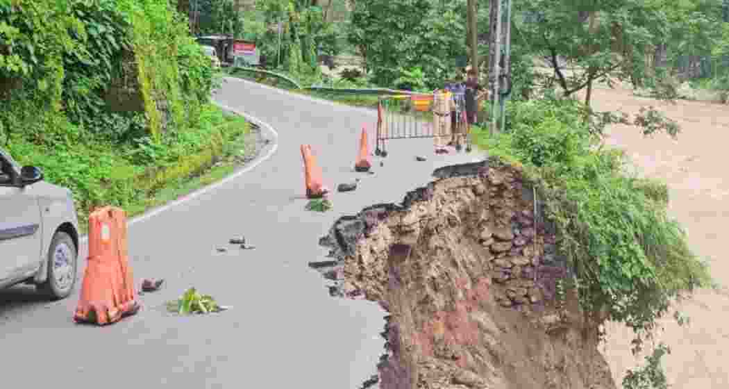 A part of NH10 partially closed due to landslides in Sikkim. A part of NH10 partially closed due to landslides in Sikkim.