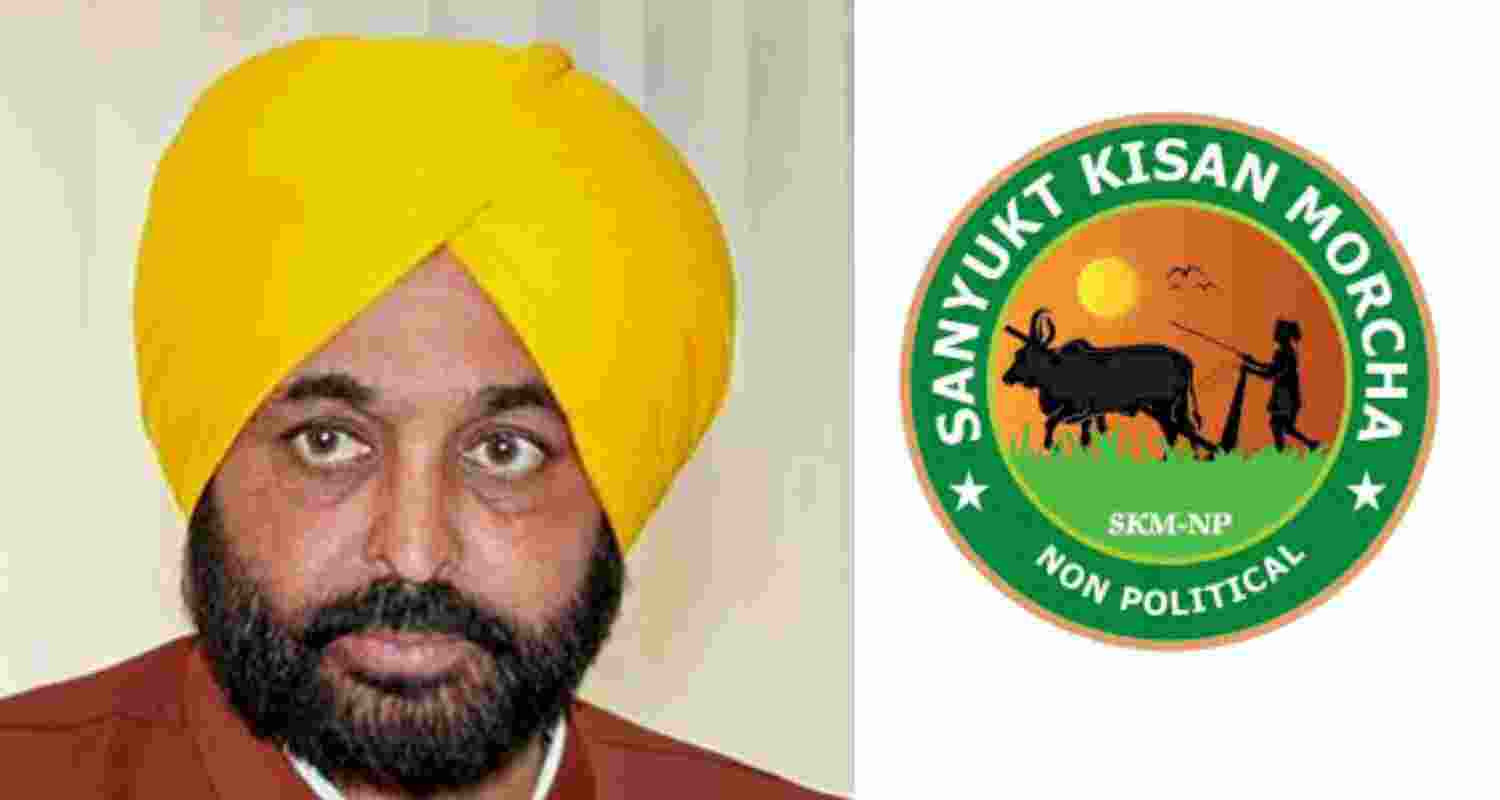 Punjab CM, SKM logo. Punjab CM, SKM logo.