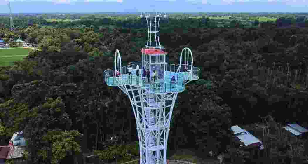 India’s tallest 98-ft glass tower at Majherdabri amusement park in Alipurduar. India’s tallest 98-ft glass tower at Majherdabri amusement park in Alipurduar.
