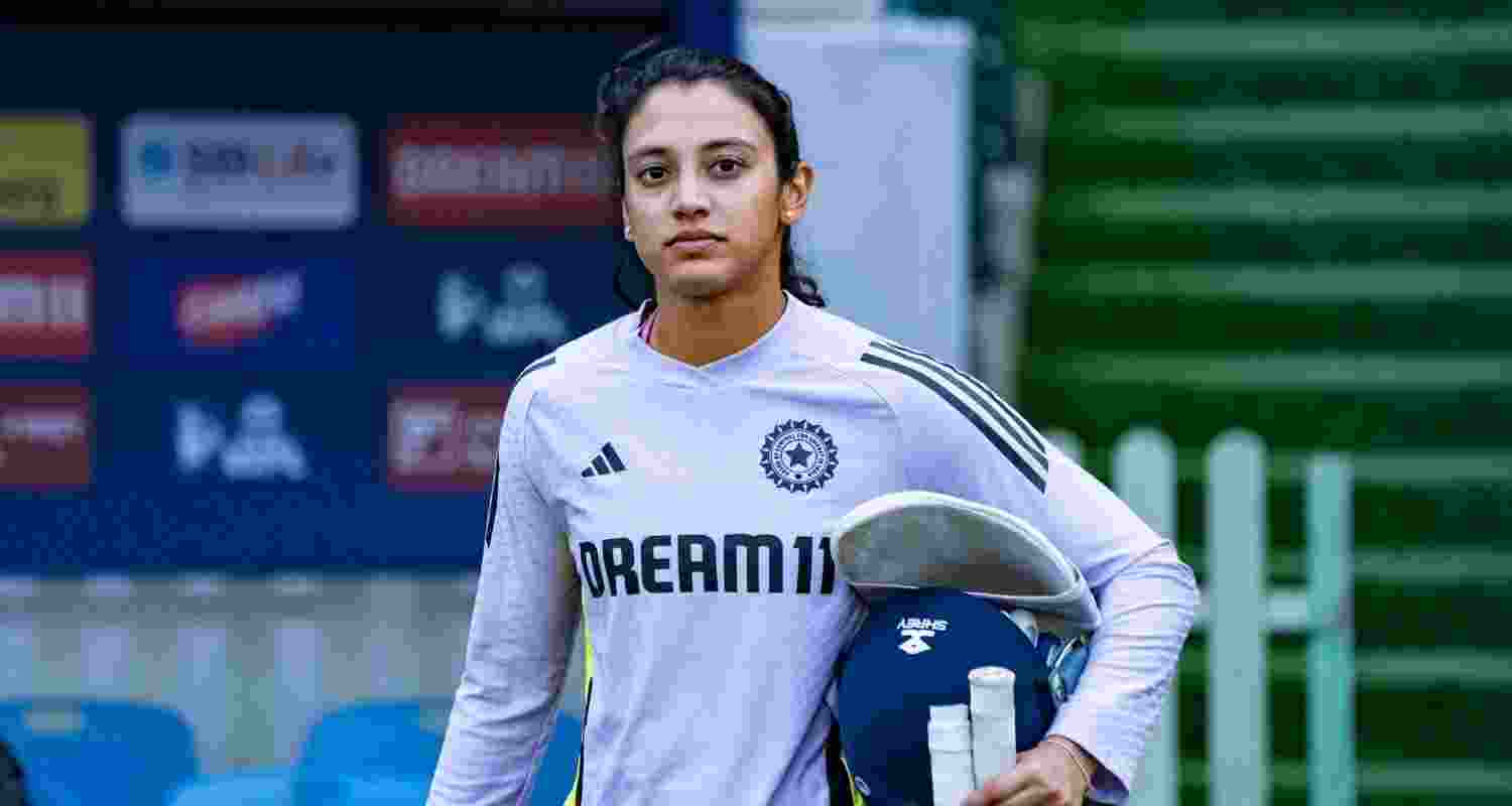 Indian star batswoman Smriti Mandhana during a practice session in Vadodara, Gujarat. Indian star batswoman Smriti Mandhana during a practice session in Vadodara, Gujarat.