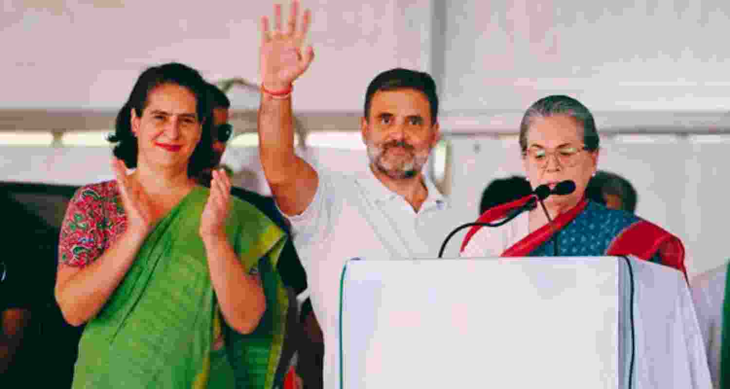 (From left) Congress leaders Priyanka Gandhi Vadra, Rahul Gandhi and Sonia Gandhi in Rae Bareli on Friday. (From left) Congress leaders Priyanka Gandhi Vadra, Rahul Gandhi and Sonia Gandhi in Rae Bareli on Friday.