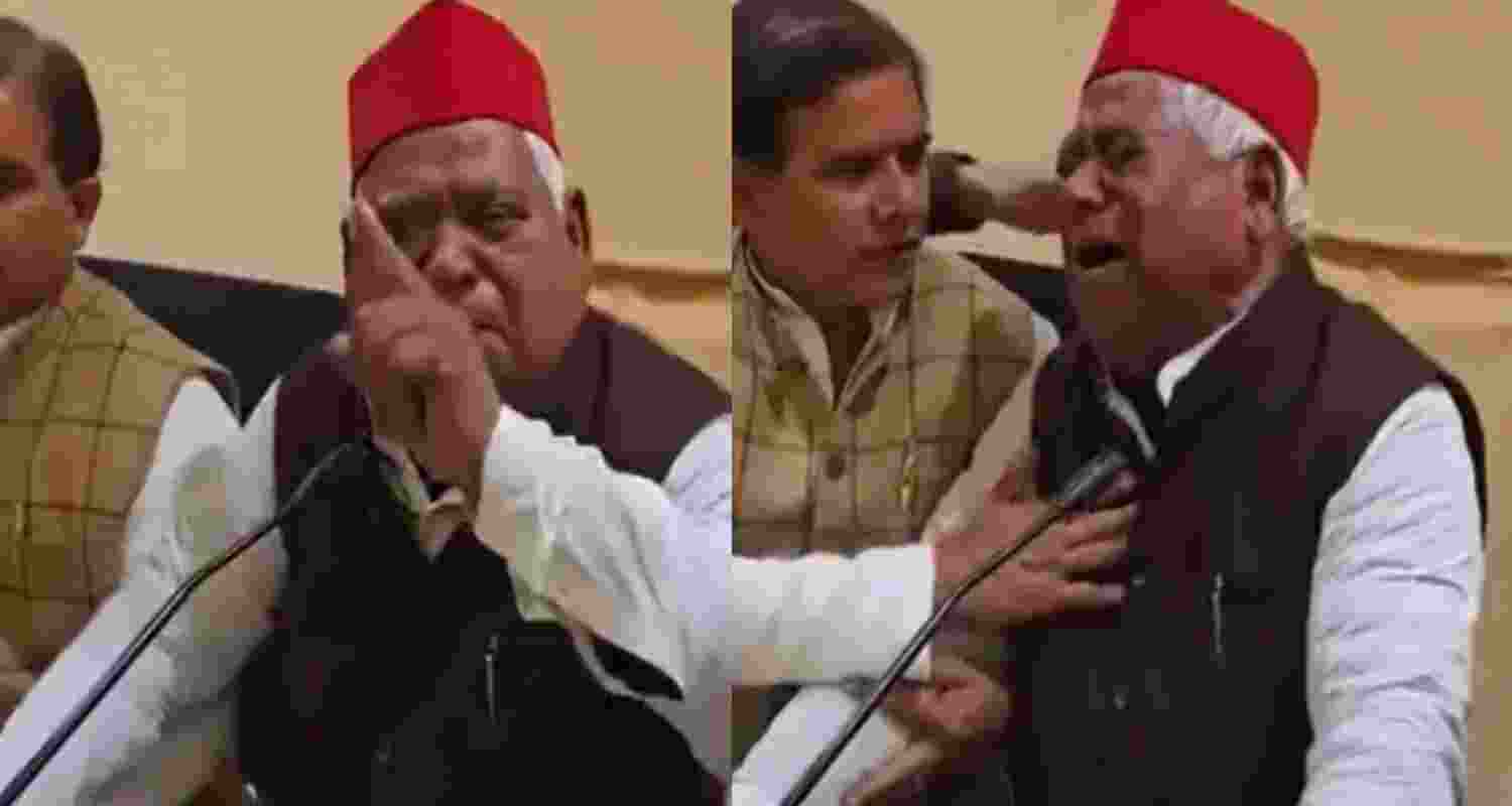 SP MP breaks down during PC on Dalit woman's death in Ayodhya SP MP breaks down during PC on Dalit woman's death in Ayodhya