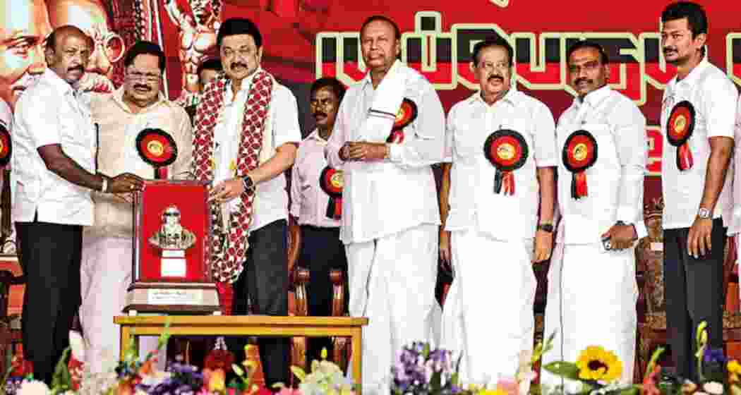 DMK, led by former Tamil Nadu Chief Minister M.K. Stalin, reported the highest donations in FY 2024-25. DMK, led by former Tamil Nadu Chief Minister M.K. Stalin, reported the highest donations in FY 2024-25.