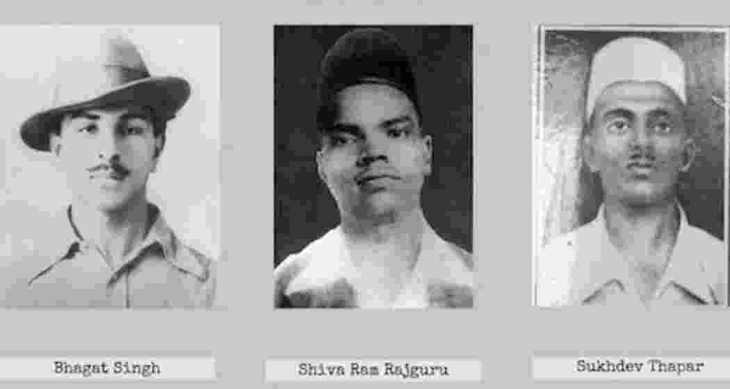 File photo of Bhagat Singh, Rajguru and Sukhdev, the iconic revolutionaries of India’s freedom struggle who were executed by the British on March 23, 1931. File photo of Bhagat Singh, Rajguru and Sukhdev, the iconic revolutionaries of India’s freedom struggle who were executed by the British on March 23, 1931.