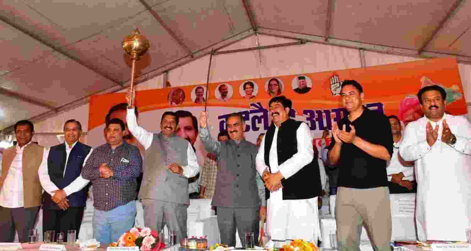 Chief Minister Sukhvinder Singh Sukhu lays foundation stone of Turkal Panga drinking water scheme in Una. Chief Minister Sukhvinder Singh Sukhu lays foundation stone of Turkal Panga drinking water scheme in Una.