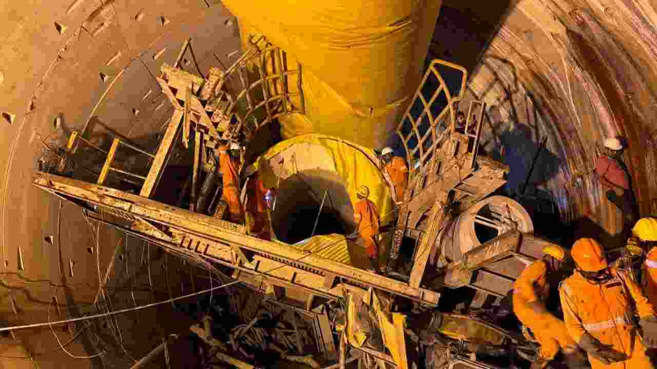 Rescue personnel at the collapsed tunnel in Telangana. Rescue personnel at the collapsed tunnel in Telangana.