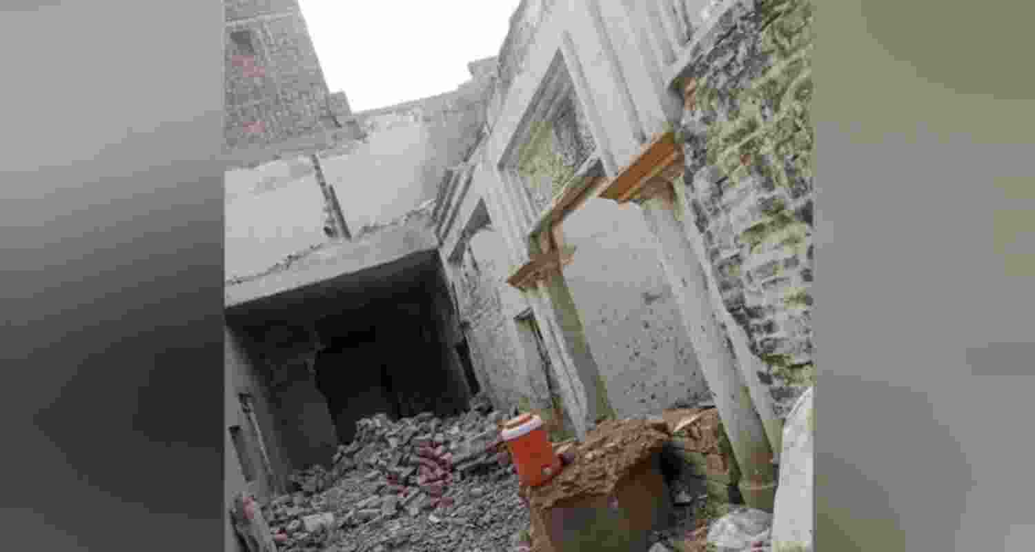 The historic Gurdwara Singh Sabha in Farooqabad, Pakistan, after its alleged demolition by a local businessman. Photo credit X@cihs_india. The historic Gurdwara Singh Sabha in Farooqabad, Pakistan, after its alleged demolition by a local businessman. Photo credit X@cihs_india.
