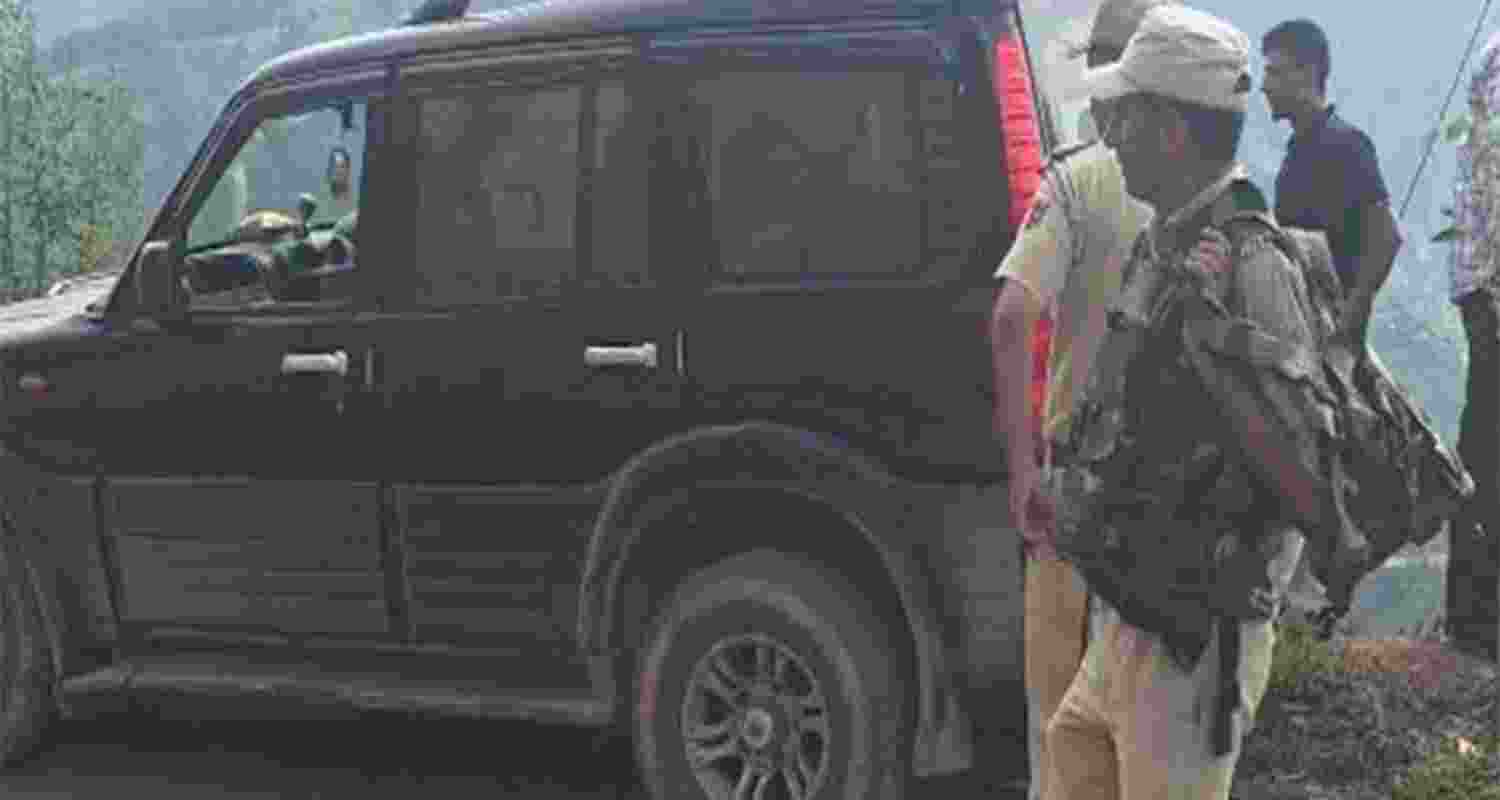 The Scorpio SUV that allegedly evaded a police checkpoint was later seized on Dalwas Link Road in Ramban district. The Scorpio SUV that allegedly evaded a police checkpoint was later seized on Dalwas Link Road in Ramban district.