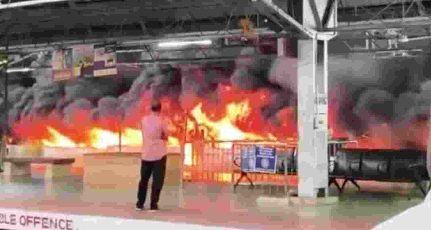 Fire guts hundreds of two-wheelers at Thrissur railway station Fire guts hundreds of two-wheelers at Thrissur railway station