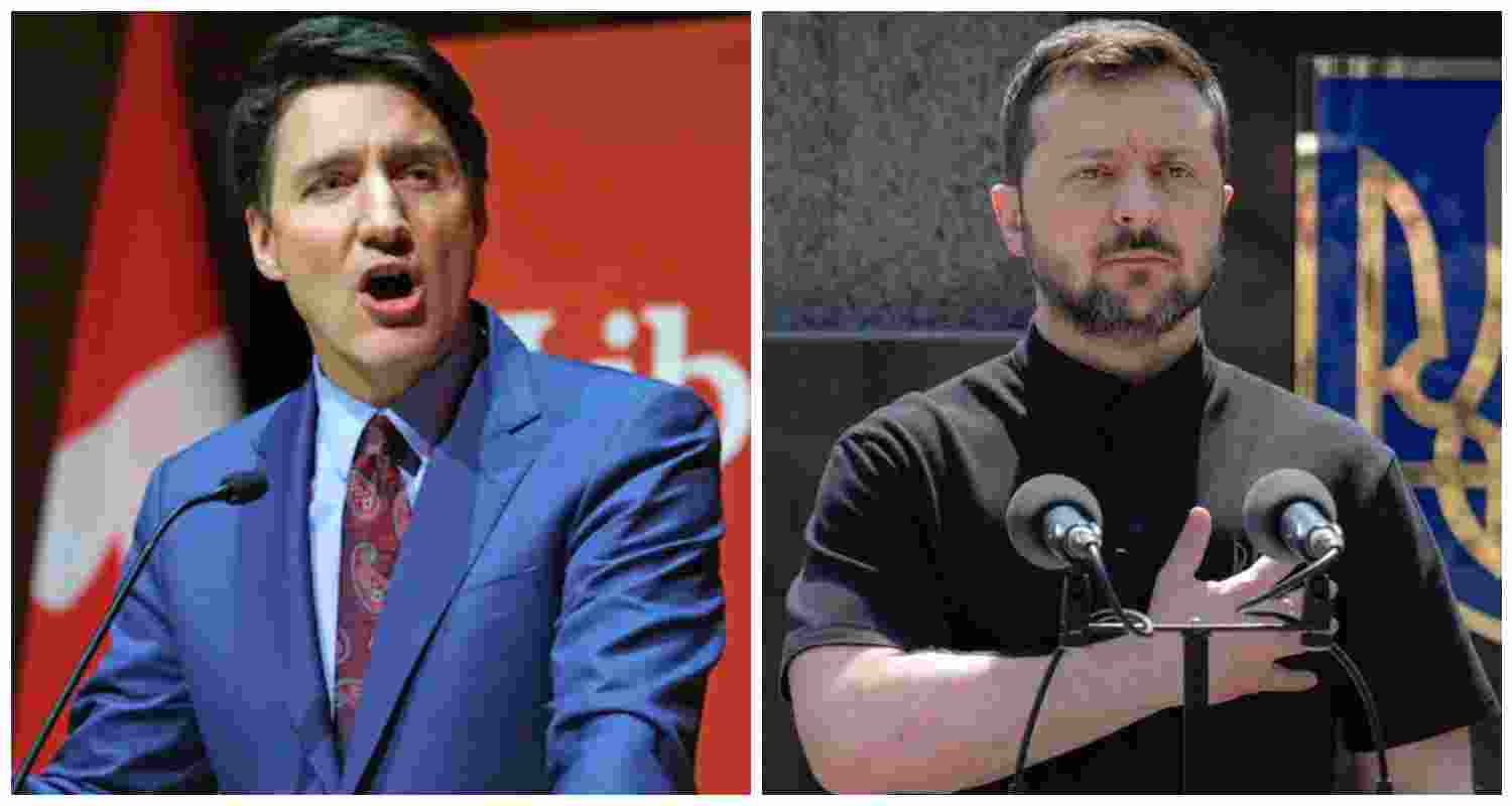 Canadian Prime Minister Justin Trudeau (L), Ukrainian President Volodymyr Zelensky (R). Canadian Prime Minister Justin Trudeau (L), Ukrainian President Volodymyr Zelensky (R).