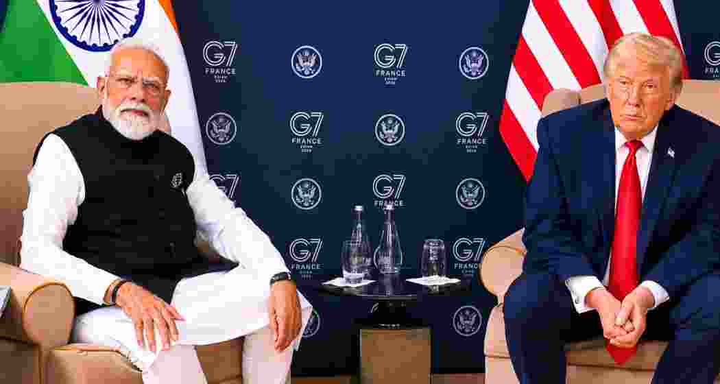 Prime Minister Narendra Modi with US President Donald Trump during a bilateral meeting on the sidelines of the G7 Summit in Evian, France on Wednesday. Prime Minister Narendra Modi with US President Donald Trump during a bilateral meeting on the sidelines of the G7 Summit in Evian, France on Wednesday.