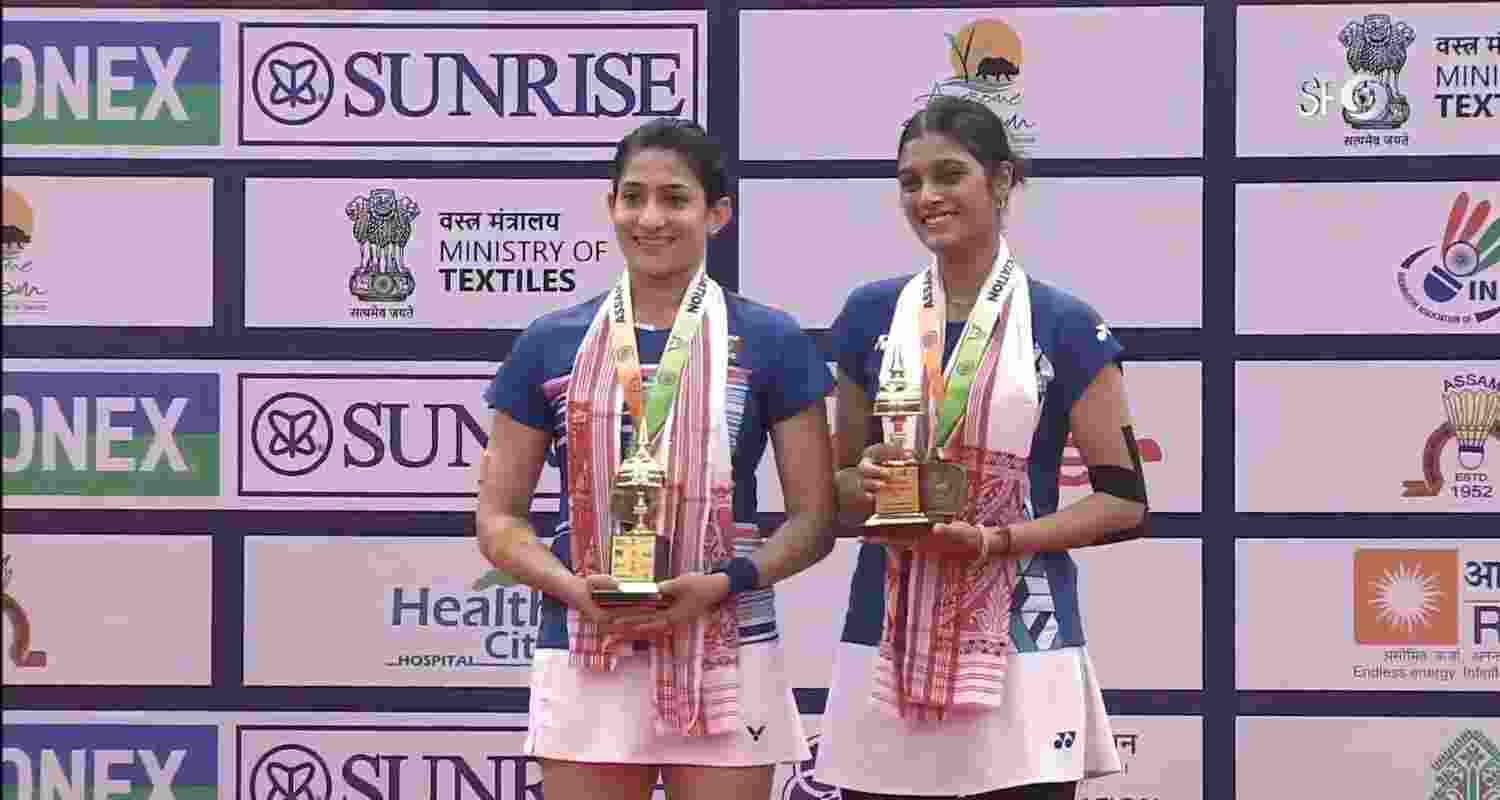 India women's doubles pair Tanisha Crasto and Ashwini Ponnappa. Image: X. India women's doubles pair Tanisha Crasto and Ashwini Ponnappa. Image: X.