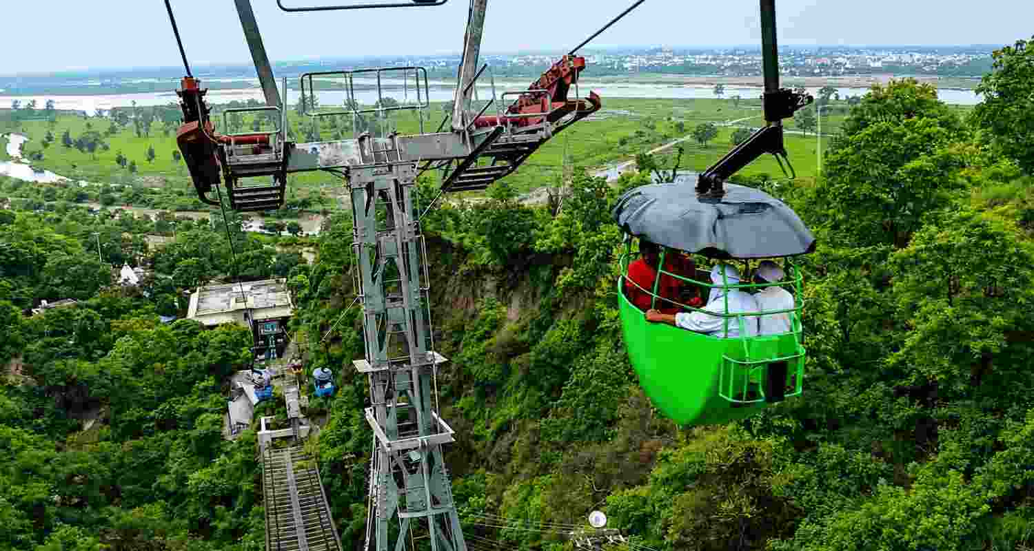 Over 47.32 lakh pilgrims used Udan Khatola ropeways at Girnar, Pavagadh and Ambaji in 2025-26, boosting pilgrimage tourism and local employment. Over 47.32 lakh pilgrims used Udan Khatola ropeways at Girnar, Pavagadh and Ambaji in 2025-26, boosting pilgrimage tourism and local employment.