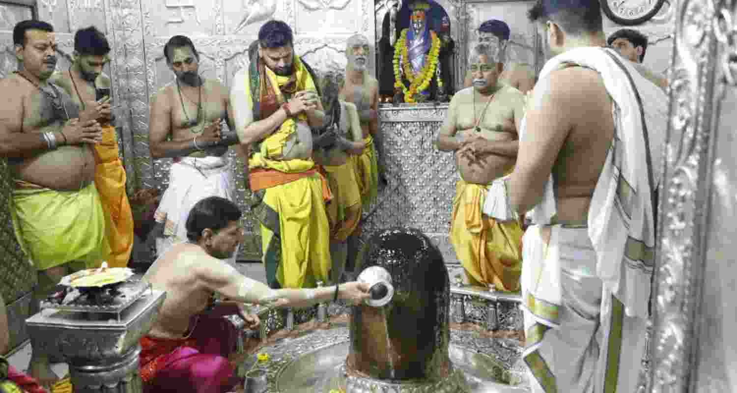 Rudrabhishek performed at Ujjain's Mahakaleshwar temple on first. Rudrabhishek performed at Ujjain's Mahakaleshwar temple on first.
