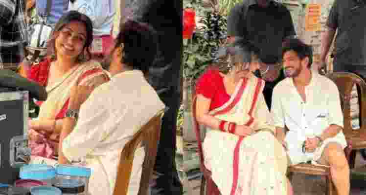 Munawar Faruqi with Hina Khan during the shoot of a music video. Munawar Faruqi with Hina Khan during the shoot of a music video.