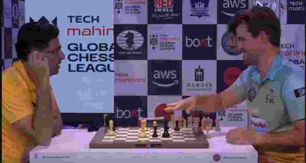 Vishwanathan Anand and Magnus Carlsen's encounter ends in a draw. Vishwanathan Anand and Magnus Carlsen's encounter ends in a draw.