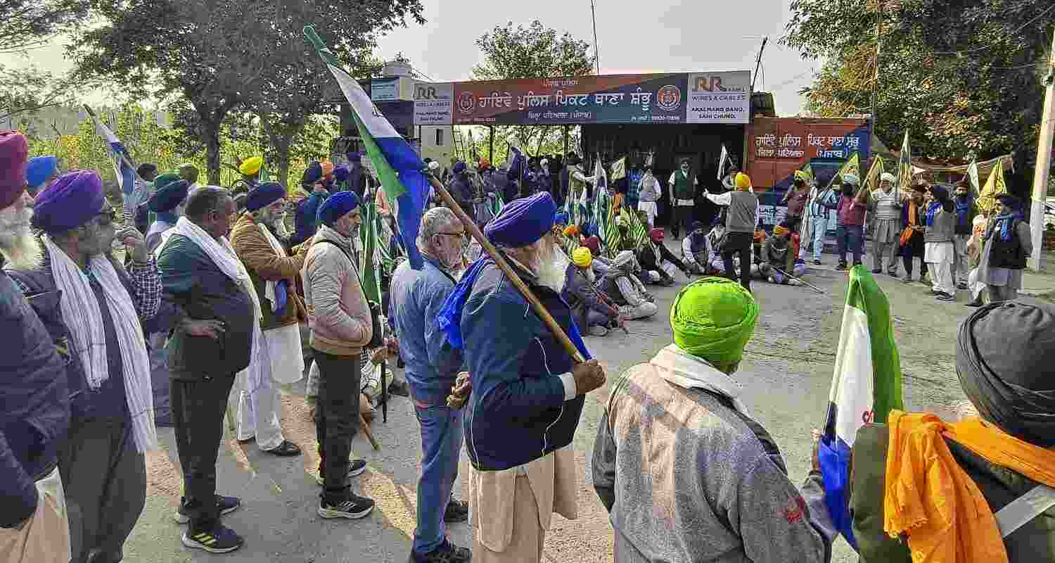 Farmers temporarily stop march after Shambhu border clashes. Farmers temporarily stop march after Shambhu border clashes.