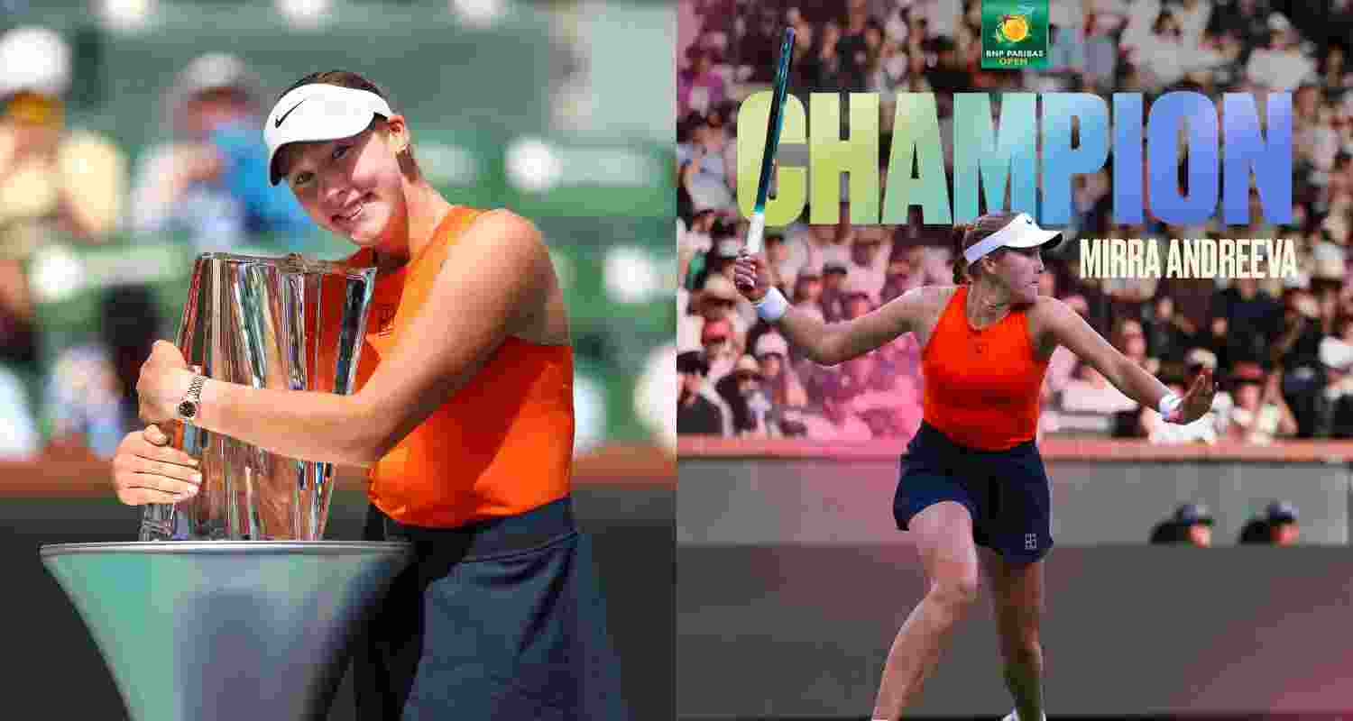 Mirra Andreeva claims Indian Wells singles crown. Mirra Andreeva claims Indian Wells singles crown.