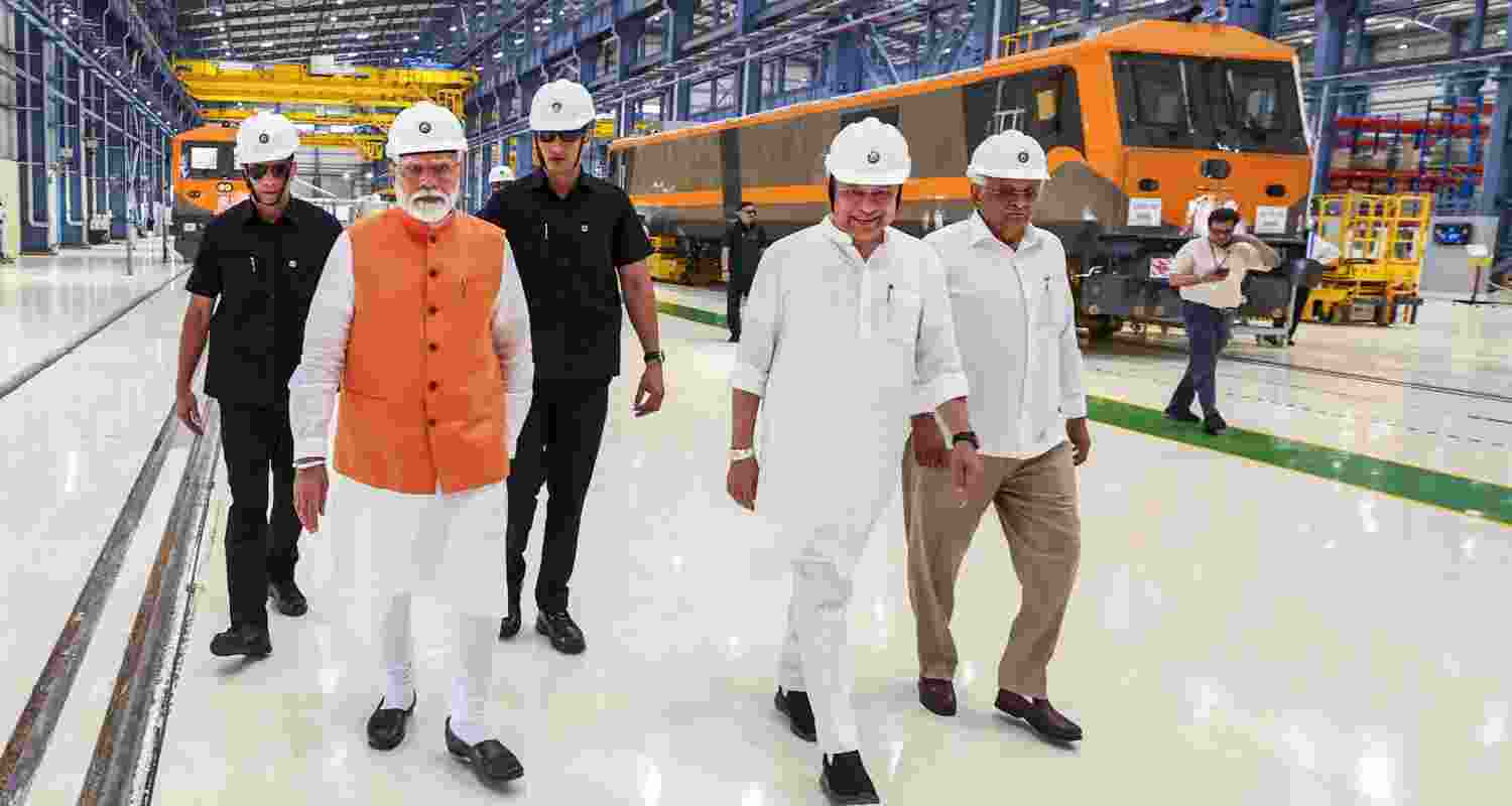 PM Flags Off First Loco from Dahod Facility. PM Flags Off First Loco from Dahod Facility.