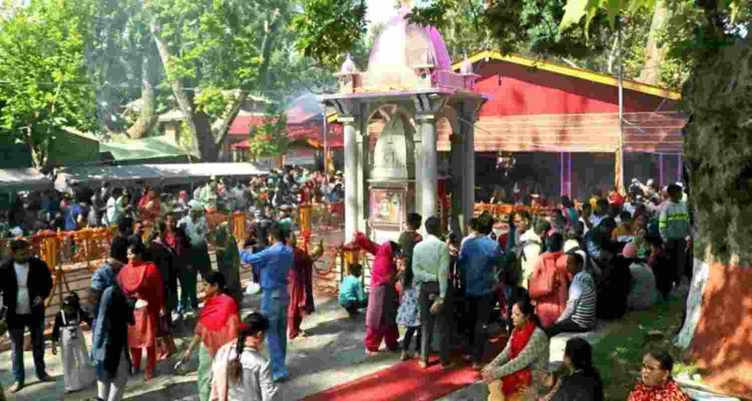 Prayers offered at Kheer Bhawani shrine in Ganderbal. Prayers offered at Kheer Bhawani shrine in Ganderbal.