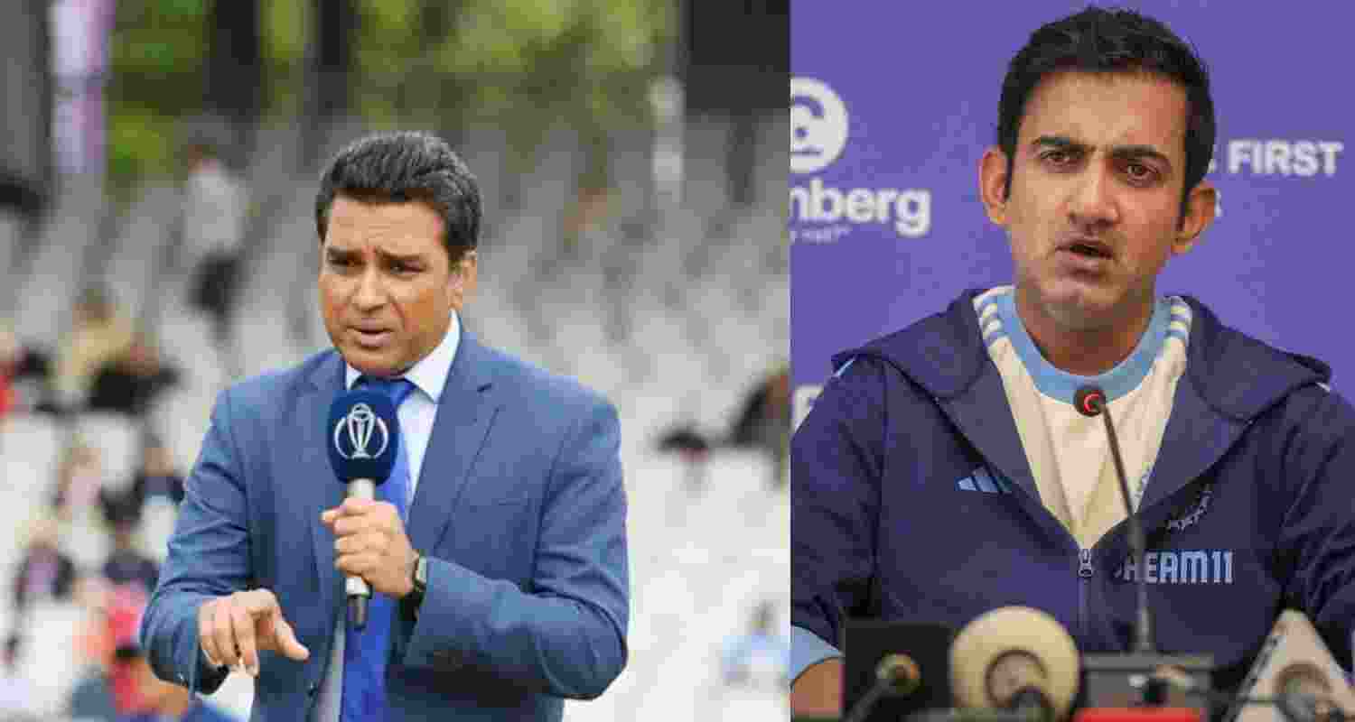 (L-R) Sanjay Manjrekar and Gautam Gambhir. (L-R) Sanjay Manjrekar and Gautam Gambhir.