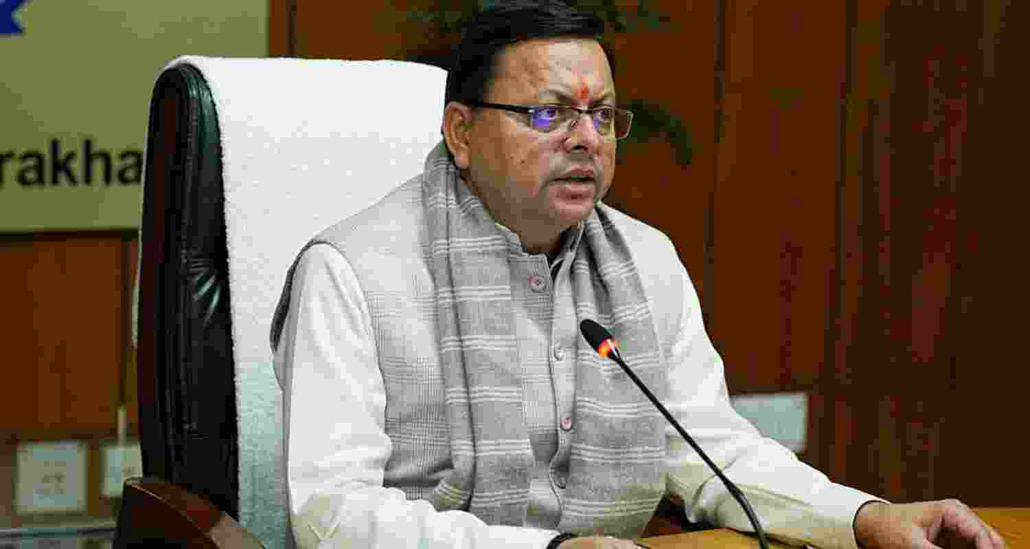 Uttarakhand Chief Minister Pushkar Singh Dhami. Uttarakhand Chief Minister Pushkar Singh Dhami.