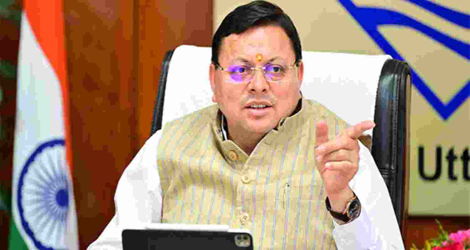 Uttarakhand Chief Minister Pushkar Singh Dhami. Uttarakhand Chief Minister Pushkar Singh Dhami.