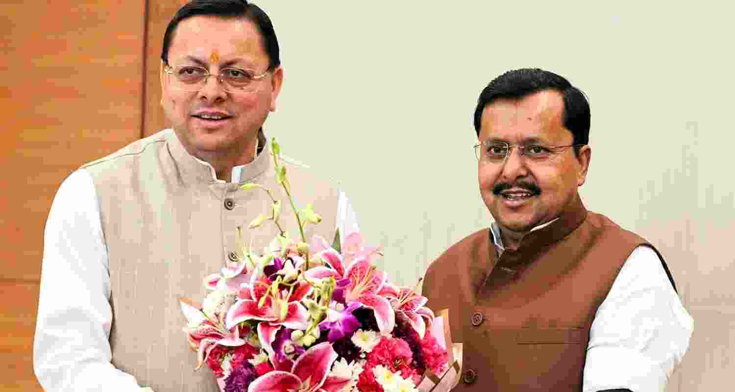 Uttarkhand CM Dhami with BJP national president Nitin Nabin Uttarkhand CM Dhami with BJP national president Nitin Nabin