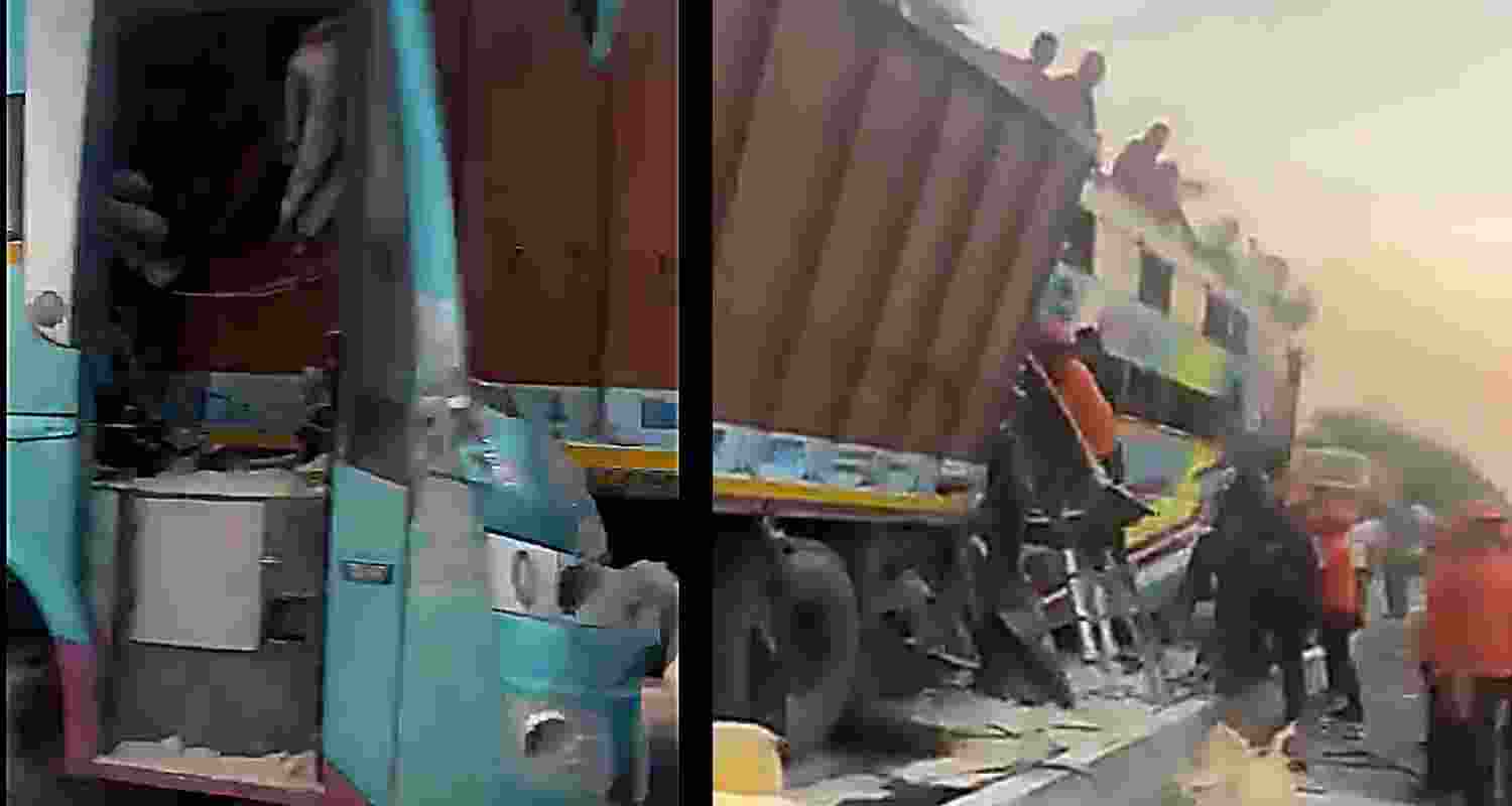 Six people were killed and around 20 injured after a luxury bus rammed into a parked truck on the Vadodara-Halol highway in Gujarat. Six people were killed and around 20 injured after a luxury bus rammed into a parked truck on the Vadodara-Halol highway in Gujarat.