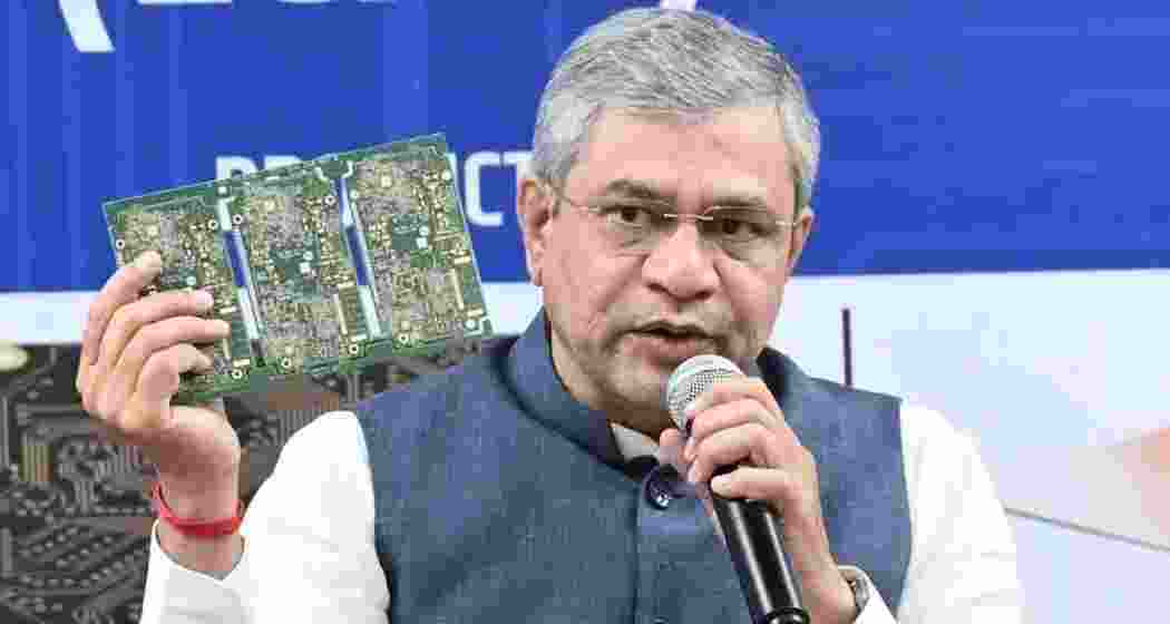 Union Minister Ashwini Vaishnaw at a semiconductor conference. Union Minister Ashwini Vaishnaw at a semiconductor conference.