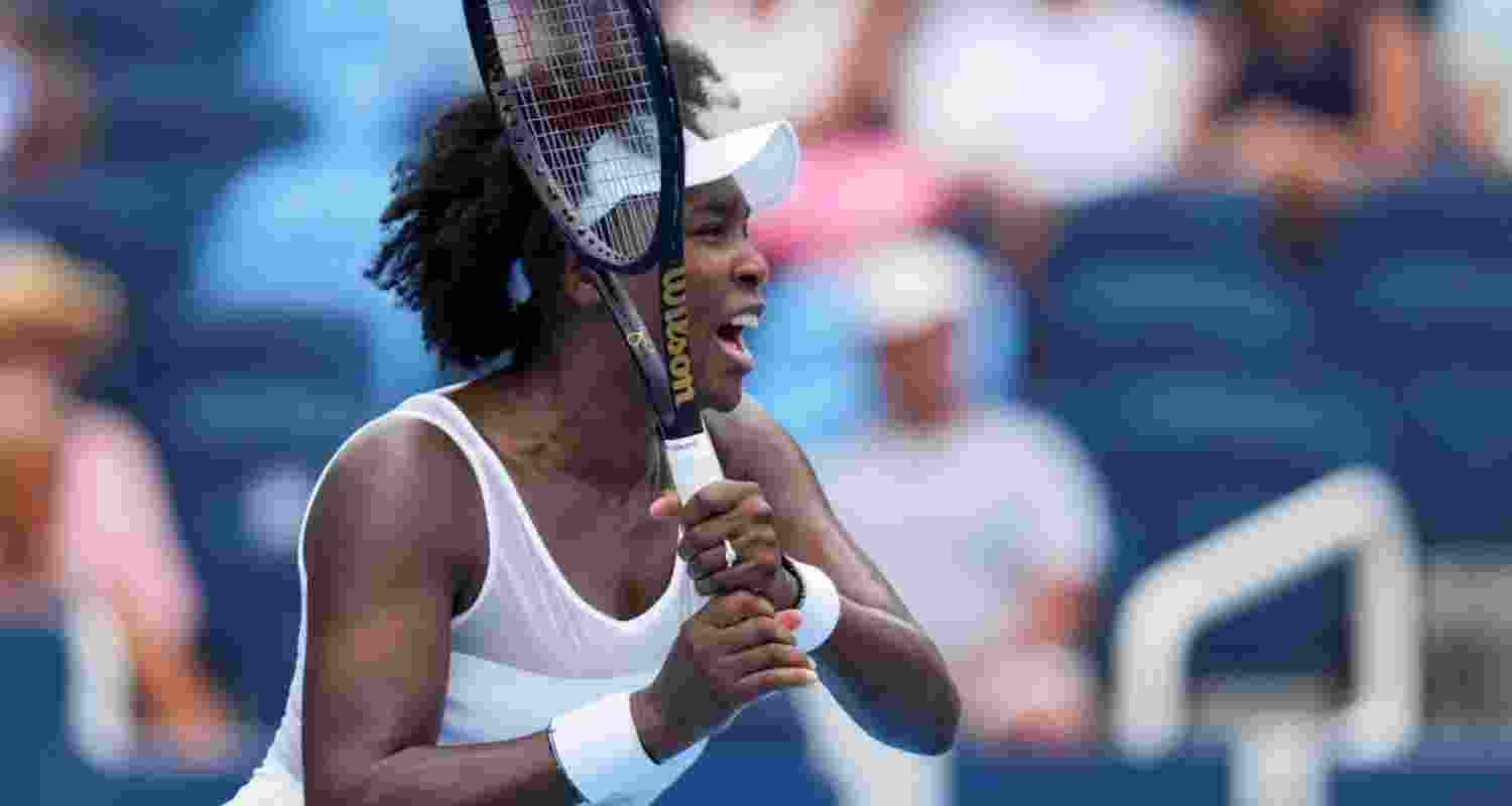 Venus Williams (USA) returns a shot against Jessica Bouzas Maneiro (ESP) during the Cincinnati Open at the Lindner Family Tennis Center. Venus Williams (USA) returns a shot against Jessica Bouzas Maneiro (ESP) during the Cincinnati Open at the Lindner Family Tennis Center.