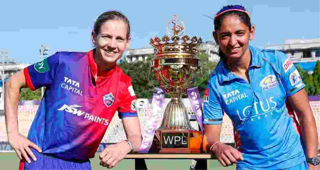 Delhi Capitals skipper Meg Lanning with Mumbai Indians skipper Harmanpreet Kaur. Delhi Capitals skipper Meg Lanning with Mumbai Indians skipper Harmanpreet Kaur.