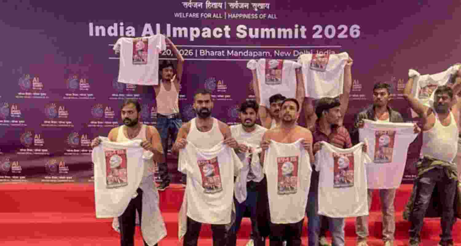 Youth Congress workers had held a protest at AI summit in New Delhi recently. Youth Congress workers had held a protest at AI summit in New Delhi recently.